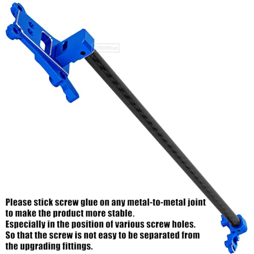 RCHuiWow RC Chassis Brace Kit Upgrades Part for 1/10 Slash 4x4 LCG,Slash 4x4 LCG VXL,Rustler 4x4,Rustler 4x4 VXL,Alloy Aluminium w/Carbon Fibre Chassis Brace,Navy Blue by RCHuiWow - Image 3