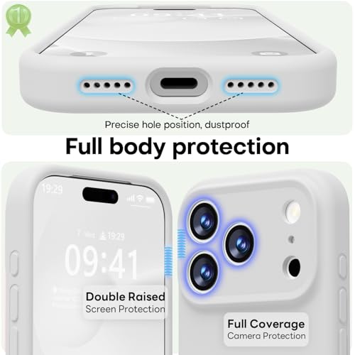 Image of LOVE 3000 Designed for iPhone 17 Pro Max Case, Premium Silicone [Compatible with Magsafe][Soft Anti-Scratch Microfiber Lining] Shockproof Protective Phone Case for Men Women 6.9 inch, White