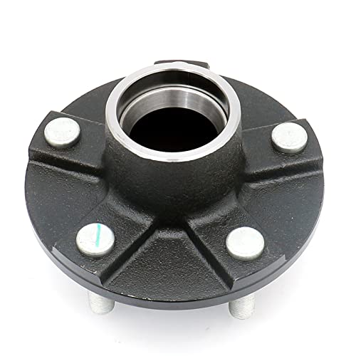 FKG Trailer Hub Spindle Kit 5 Bolt on 4.5 Inch Circle Fit for 2,000 lb. axles with 1\" Straight Spindle, Set of 2