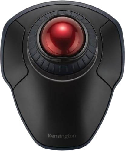 Kensington K70992WW - Ratón Inalámbrico con Trackball y Anillo de Desplazamiento Orbit, Ratón Personalizable con Bluetooth para Ordenador Portátil, 2.4GHz, Encriptado de Seguridad AES - Negro