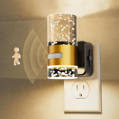 Image of L LOHAS LED Motion Sensor Night Light,Dimmable Night Lights Plug into Wall | 3000K Night-Lights with 0-100 LM Adjustable, Acrylic Bubble Plug in Nightlight for Bathroom Hallway Nursery