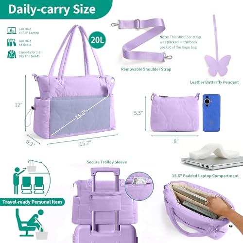 Bolso Tote Acolchado Ligero para Mujer miniatura 5