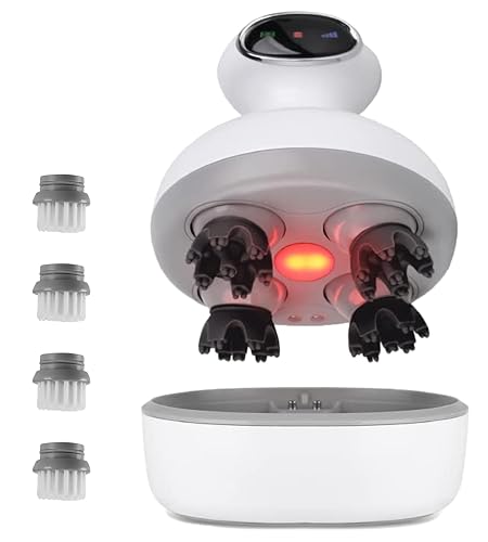 Image of HOUZAIDE Waterproof Electric Head Massager Machine with Advanced EMS Red Light Therapy for Hair Growth, Dense Hair, Hair Fall Control and Deep Clean | Holi gift options