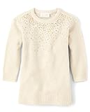 The Children's Place,Baby-Girls,and Toddler Long Sleeve Sweater Dress,Beaded White Daisy,18 Months,24 Months