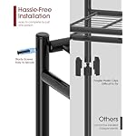 Clothes Rack - 33.0" x 12.2" x 79.5" Clothing Rack with Shelves & Wheels, Multi-Functional Wardrobe Closet with Hooks, Sturdy Metal Garment Rack for Bedroom, Laundry, Balcony (Black) - Image 4