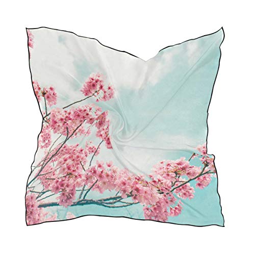 Beautiful Sakura Silk Scarf Square Women's Scarf Silk Hair Scarf Satin Headscarf Neck Head Scarf Beautiful Sakura Silk Scarf Square Women's Scarf Silk Hair Scarf Satin Headscarf Neck Head Scarf