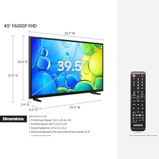 Samsung UN40F6000FFXZA 40 inch 1080P FHD F6000F 4K Smart TV (2025) Bundle with Theater Essentials, 1 Year CPS Enhanced Protection Pack and Deco Gear 6FT 4K HDMI 2.0 Cable