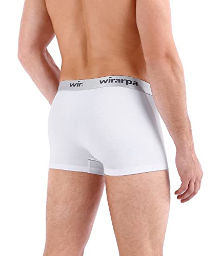 wirarpa Mens Trunks Underwear Cotton Boxer Briefs Short Leg Comfortable Underpants 4 Pack4