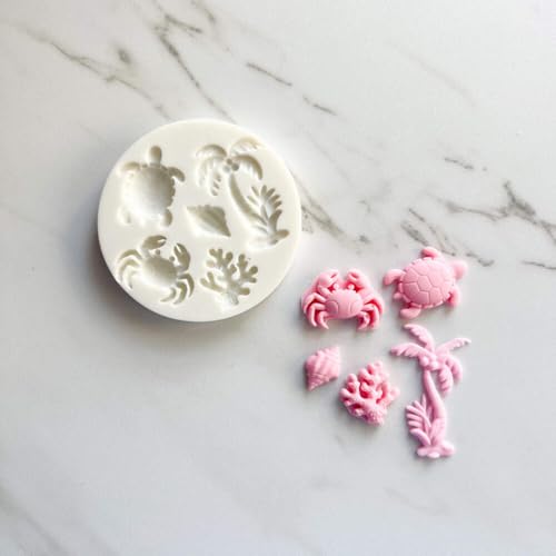 UNDER THE SEA TURTLE CRAB AND PALM TREE MOLD