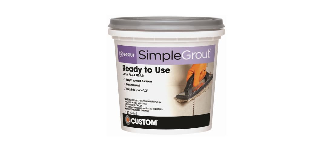 CUSTOMCUSTOM-PMG381QT-1, Bright White PMG381QT 1-Quart Simple Premium Grout, 32 Fl Oz
