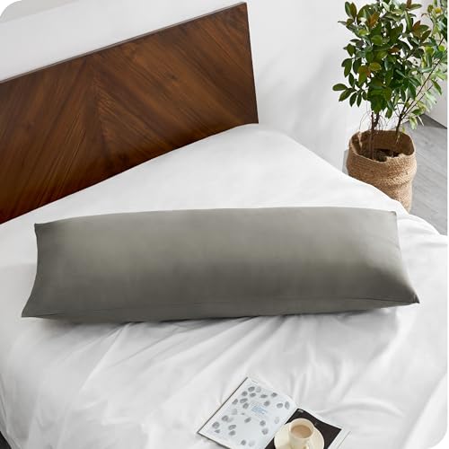 Image of Bare Home Microfiber Body Pillow Cover - Ultra Soft - Cooling Pillowcase - Double Brushed - Pillowcase with Zipper Closure - Easy Care (21''x54'' Body Pillow Cover, White)