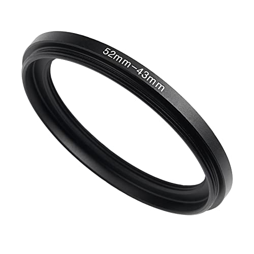 Image of 52mm to 43mm Step-Down Ring Filter Adapter,for All Brands UV ND CPL, Metal Ring Step-Down Rings Adapter Filter (52mm-43mm)
