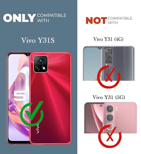 Image of Jkobi Back Case Cover for Vivo Y72 5G | Y31s 5G (Silicone Clear Shockproof Case with Camera Protection and Dust Plugs | Transparent)