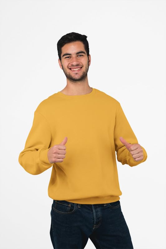 eshami Men Comfortable Long Sleeve Sweatshirt Lightweight Fabric Relaxed Fit Fashion Pullover Plain@4_Parent-picture-25