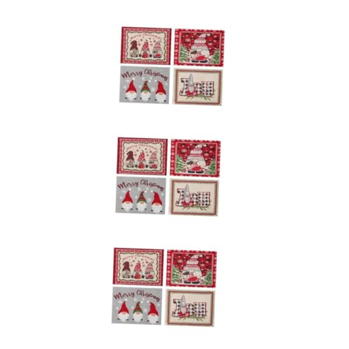 Set de table de noel decoration table noel nappe de table et napperon de polyester Amosfun - 7