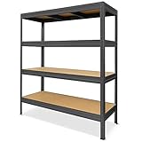 HEMMDAL Schwerlastregal Typ XXL, anthrazit – 177 x 200 x 60 cm – belastbar bis 2000 kg – stabiles Lagerregal/Kellerregal – Fachbodenregal Made in EU – schnelle Steckmontage