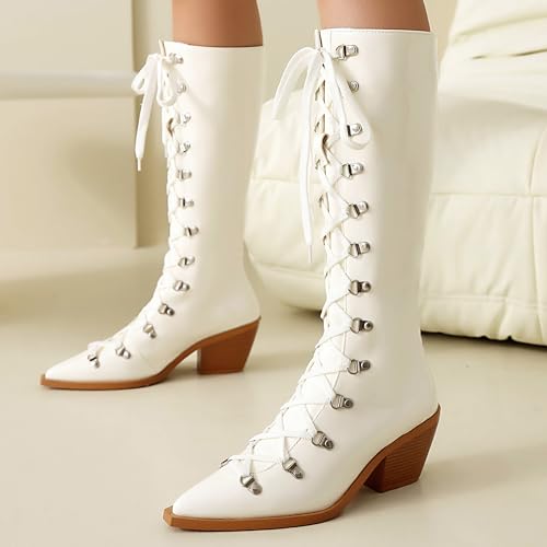 Bottes mi-mollet Asterisco bout pointu et talon bloc finitions haute précision - 5
