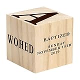 Blocco di legno personalizzato, per battesimo, battesimo, regalo di dedica personalizzato, regalo per battesimo (2,5 pollici)