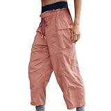SYDUZAX Frauen Outdoor Funktionshose Mit Wasserdicht Schnelltrocknend Mehrfachtaschen für Wandern Arbeit Elastischer Bund mit Gurt und Zugband 7/8 Länge Cropped Hosen