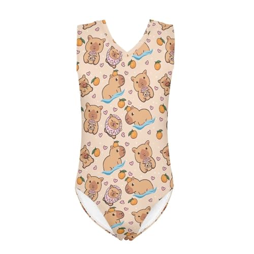 Image of INSTANTARTS Leopard Leotard Girl Gymnastics Toddler Tank Biketards One Piece