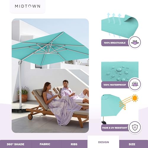 Image of Midtown Umbrellas Grande Square - 9 x 9 Ft Cantilever Umbrella