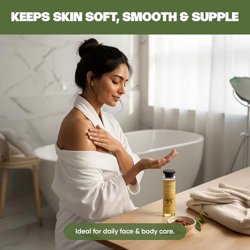 Image of VedaOils Sweet Almond Oil for Hair Growth 100ml | 100% Pure & Natural Cold Pressed Oil for Hair, Skin Care, Face & Body Moisturizer | Essential Oil