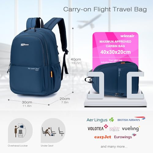 SPAHER Wizz Air Cabin Bags 40x30x20 Lightweight Travel Backpack for New Easyjet Waterproof Outdoor Sports Camping Cycling Mountaineering Hiking Daypack 25L Rucksack Underseat Bag Gifts for Men Women - Image 2