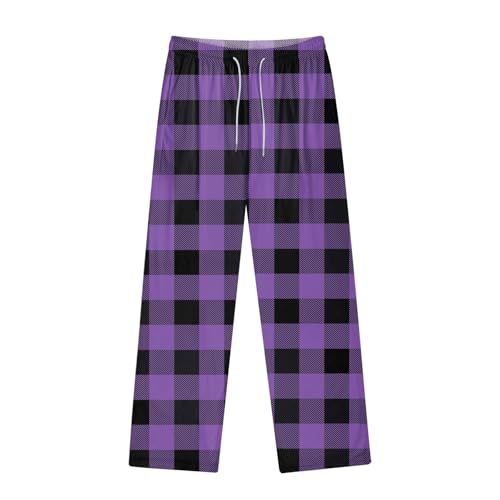 Mens Pajama Bottoms,Pajama Pant With Pockets Pj Bottoms Fall Plaid Lounge Baggy Lightweight Comfy Sleepwear, XS-5XL3