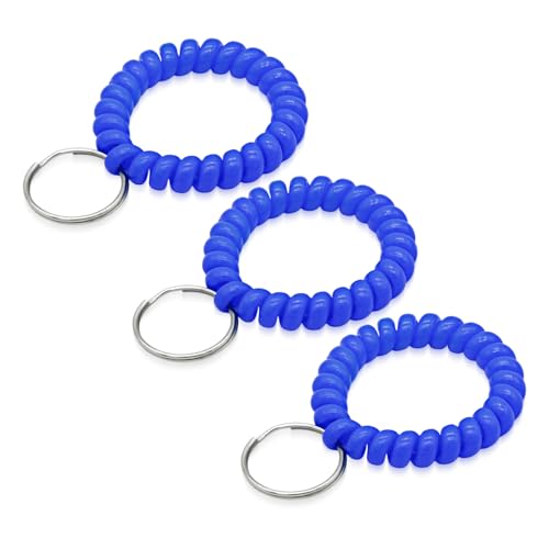 Image of TENOC Spiral Coil Keychain, Anti-lost Key Chain Holder Lanyard Cord for Sauna Outdoor Sports and Gym Pool