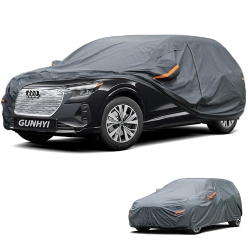 Image of GUNHYI Premium Car Cover Custom Fit Audi Q4 e-tron, 16 Layers Heavy Duty Car Cover Waterproof All Weather with Zipper Door for Sun Rain Snow Dust Uv Protection