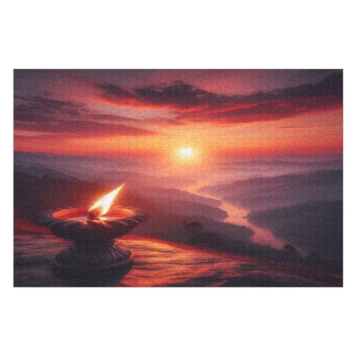 A Beautiful Sunrise at Dawn with A Hopeful Oil Lamp Puzzles for Adults 1000 Piece Jigsaw Puzzles 1000 Pieces for Adults Kids Puzzle Game Toys Gift Gift for Women Men 29.5x19.7 Inch -  RIJNFDXXC, 250103-PT-374