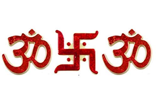 Diwali Swastik and OM Sticker Pack of 3 Swastik Sticker for Wall Decoration OM Sticker for Door Decoration Diwali Decoration
