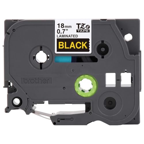 Brother TZe-344 Labelling Tape Cassette, 18 mm (W) x 8 m (L), Laminated, Brother Genuine Supplies - Gold on Black