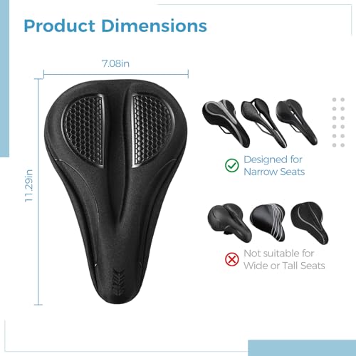 Bike Seat Cushion,Thickened Gel Bike Seat Cover,Soft Bicycle Saddle Cushion,Seat Pad for Mountain Bikes/Exercise Bikes/Road Bikes/City Bikes - Thumbnail 7
