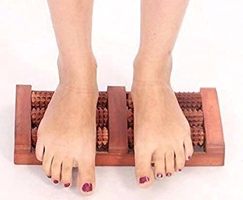 Vigeeyan Sheesham Wooden Foot Massager with Roller, Acupressure,Acupuncture and Stress Relief Massage Tool for Blood Circulation in Human Body (Color: Brown)