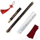 Separable two sections plug in Brown Vertical purple Bamboo Flute Key G Traditional Chinese Musical