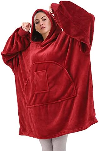 HOMELEX Oversized Blanket Hoodie with Giant Pockets, Hoodie Blanket Sweatshirt, Wearable Blanket for Men and Women