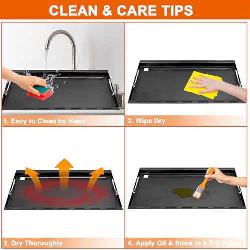 Full-Size Griddle Inserts for Weber Genesis II 400 Series Gas Grills, Flat Top Griddle with Handles for Genesis II E-410 S-410 E-435 S-435 E-440 S-440 LX E/S-440, Replace for Weber 6789 by DELSbbq - Image 7