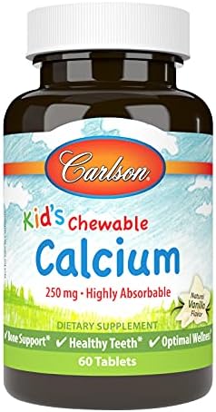 Carlson Labs Carlson for Kids Chewable Calcium, 250mg, 60 Tablets
