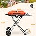 Havato RoadTrip Portable Propane Gas Grill,15,000 BTU BBQ Grill with Top Cover Lid,Folding Legs & 2 Wheels, 406 sq.in. Grilling Areas, Built-in Thermometer, Barbecue Gas Grill for Patio,Party,Orange
