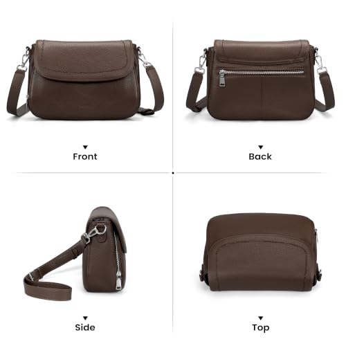 Image of befen Genuine Leather Medium Crossbody Bags for Women Saddle Bag Purse