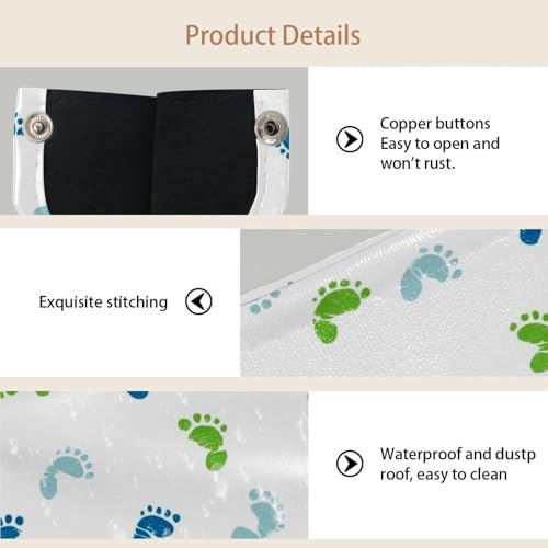 Boîte à mouchoirs en cuir avec empreintes de pieds bébé étanche et durable - 4