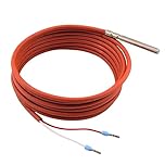 Tmonit - PT1000 Temperature Sensor | 2 Metre Silicone Cable | Up to +200°C | Made in Germany | Temperature Sensor Sensor Cable Sensor Solar Sensor