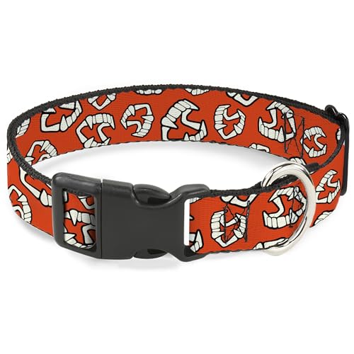Collier pour animal domestique à motif crocs de cire rouge et blanc
