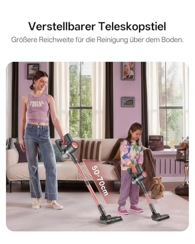 Vexilar V10PRO Akku Staubsauger Kabellos 45Mins/45KPA/450W, Akkustaubsauger mit Geen LED, 6-in-1 Ultraleicht Kabelloser Staubsauger, Super Leise für Teppich,Hartboden und Tierhaare