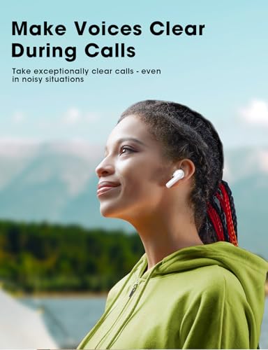 Image of Wireless Earbuds, Hi-Fi Deep Bass Ear Buds, 48H Playtime In-Ear Headphones | 2 Mics for Clear Calls, LED Display, IPX7 Waterproof, Touch Control, Lightweight Bluetooth Earphones for iPhone /Android /TV