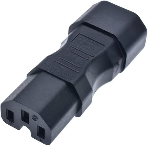 Toptekits C14 to C15 Power Converters Adapter, IEC 320 C14 Male to C15 Kettle Plug Female Electrical adapters, IEC 3Pole Male to Female Straight AC Converter (C14 to C15 Adapter)