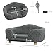 PawHut Haustiersofa Hundematte Hundebett Hundesofa Hundecouch Katzen Sofa mit Kissen Rückentasche Plüsch Schaumstoff Kiefernholz Dunkelgrau 70 x 47 x 30 cm