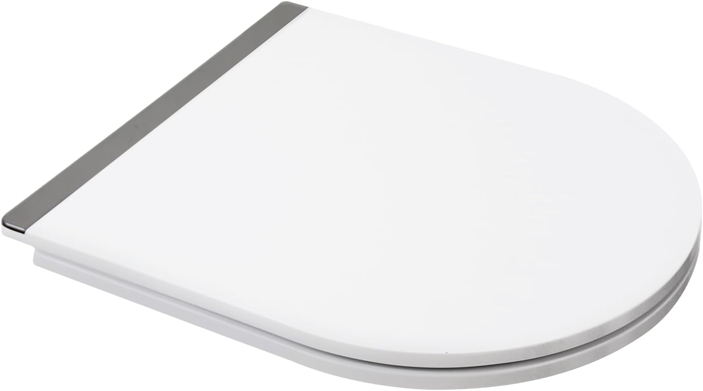 Fanmitrk Duroplast White Toilet SeatSoft Close U Shape Toilet Seat
