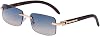 LVTFCO Small Rectangle Rimless Sunglasses, Mens, Luxury Vintage Frameless Sunglasses, Classic Glasses, UV400, blue orange